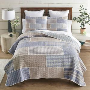 Donna Sharp Slate Cobblestone 3pc. Reversible Quilt Set