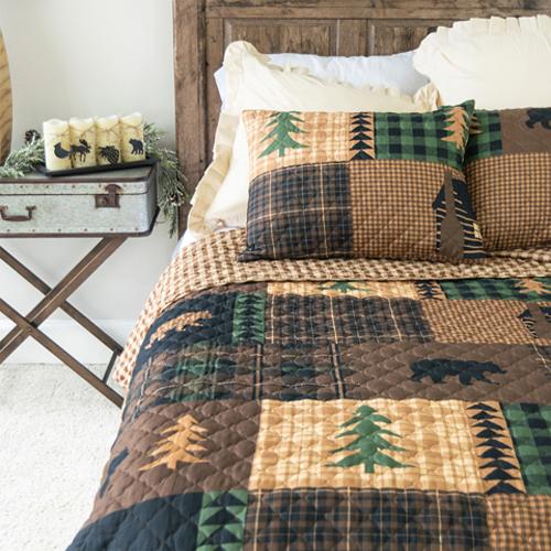 Donna Sharp Your Lifestyle Brown Bear Cabin 3pc. Quilt Set alternate view