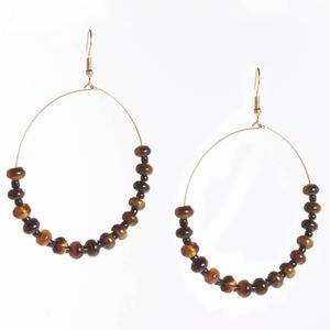 Ashley Cooper(tm) Tortoise Shell Beaded Hoop Earrings