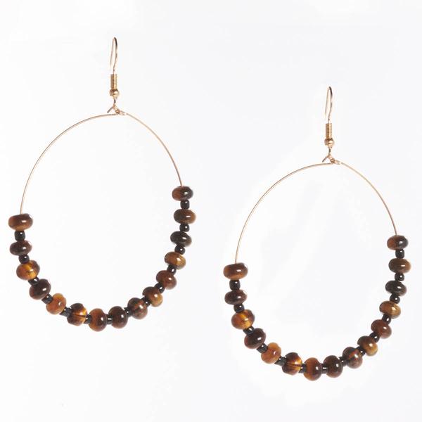 Ashley Cooper(tm) Tortoise Shell Beaded Hoop Earrings