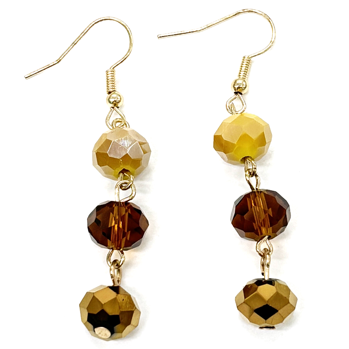 Ashley Cooper(tm) Triple Topaz Beaded Dangle Earrings