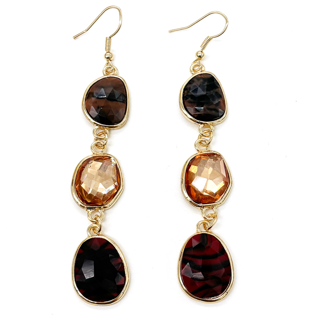 Ashley Cooper(tm) Triple Multi Berry Gem Dangle Earrings