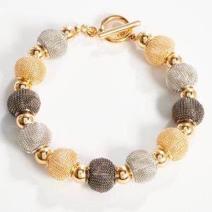 Ashley Cooper(tm) Tri-Tone Mixed Metal Toggle Bracelet