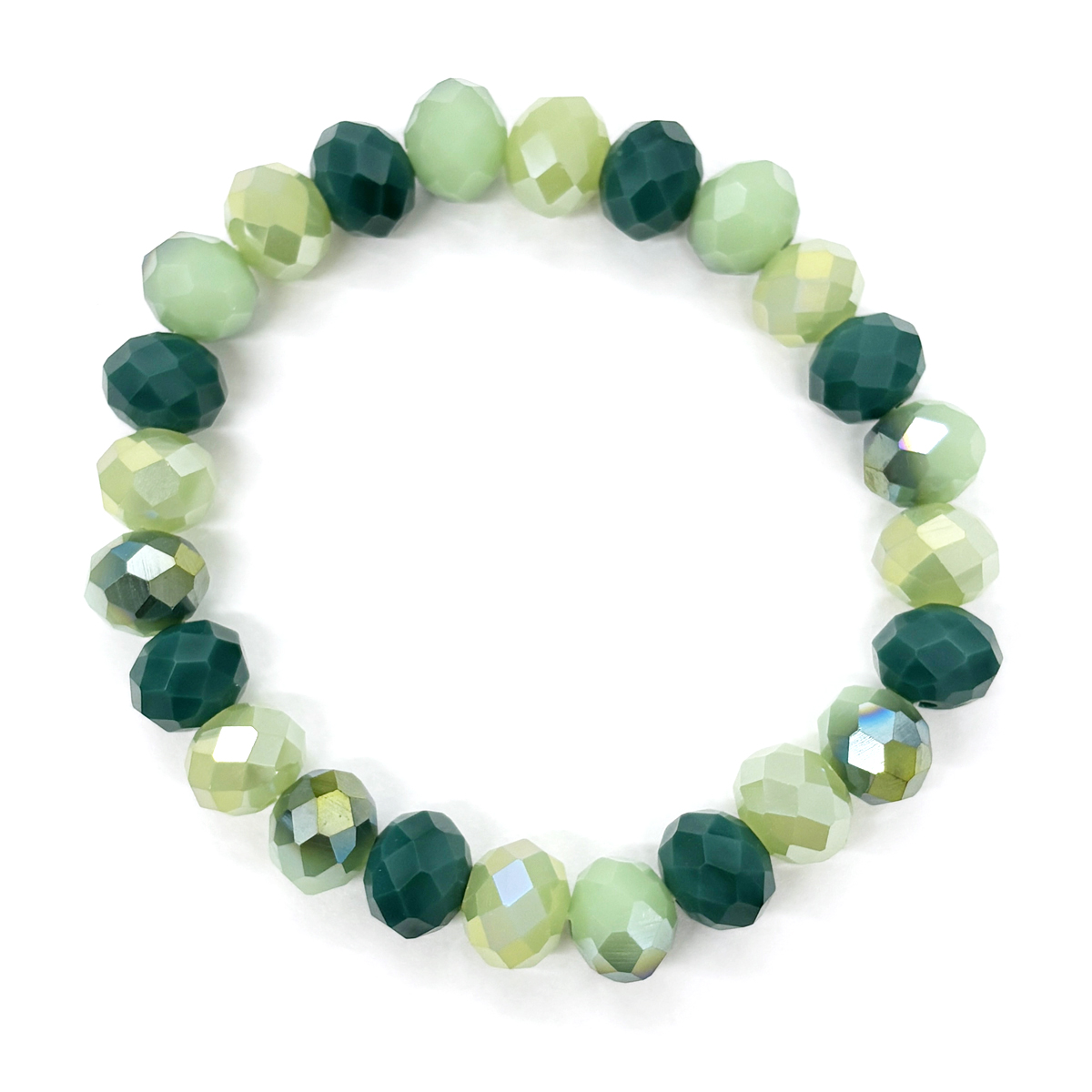 Ashley Cooper(tm) Green Beaded Stretch Bracelet