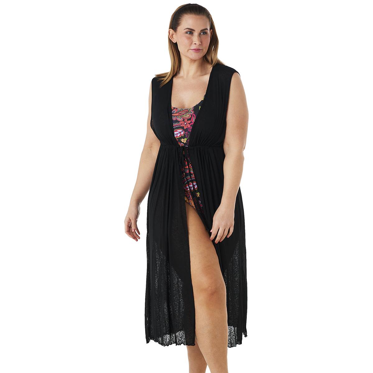 Plus Size Cover Me Onion Skin Duster Cover-Up