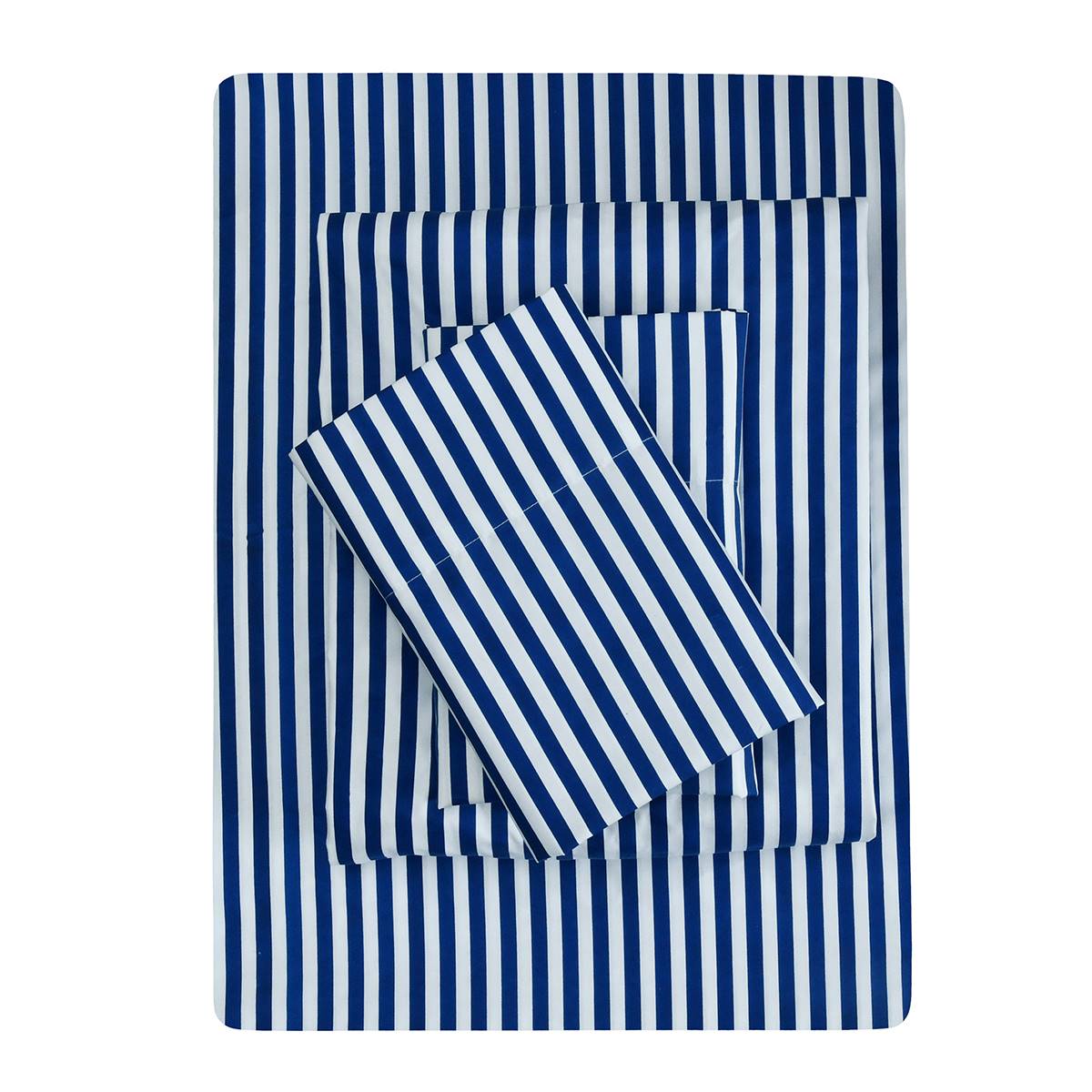 Pieridae Microfiber Blue Stripes Sheet Set