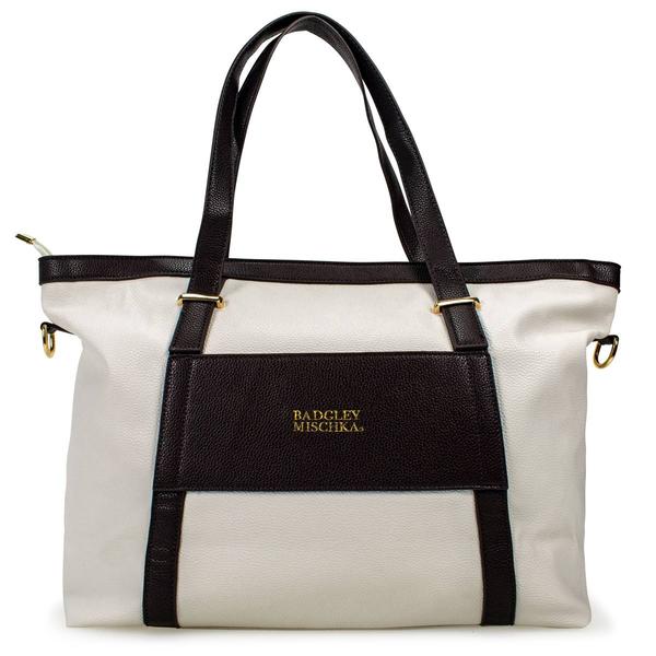 Badgley Mischka Anna XL Vegan Leather Tote Weekender Travel Bag alternate view