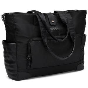 ELLE Voyage Twill and Vegan Leather Weekender Tote Bag