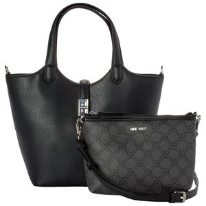 Nine West Tobias Solid Tote with Pouch - Black