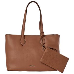 Nine West Vionette Solid Tote with Removable Wristlet Pouch-Clay