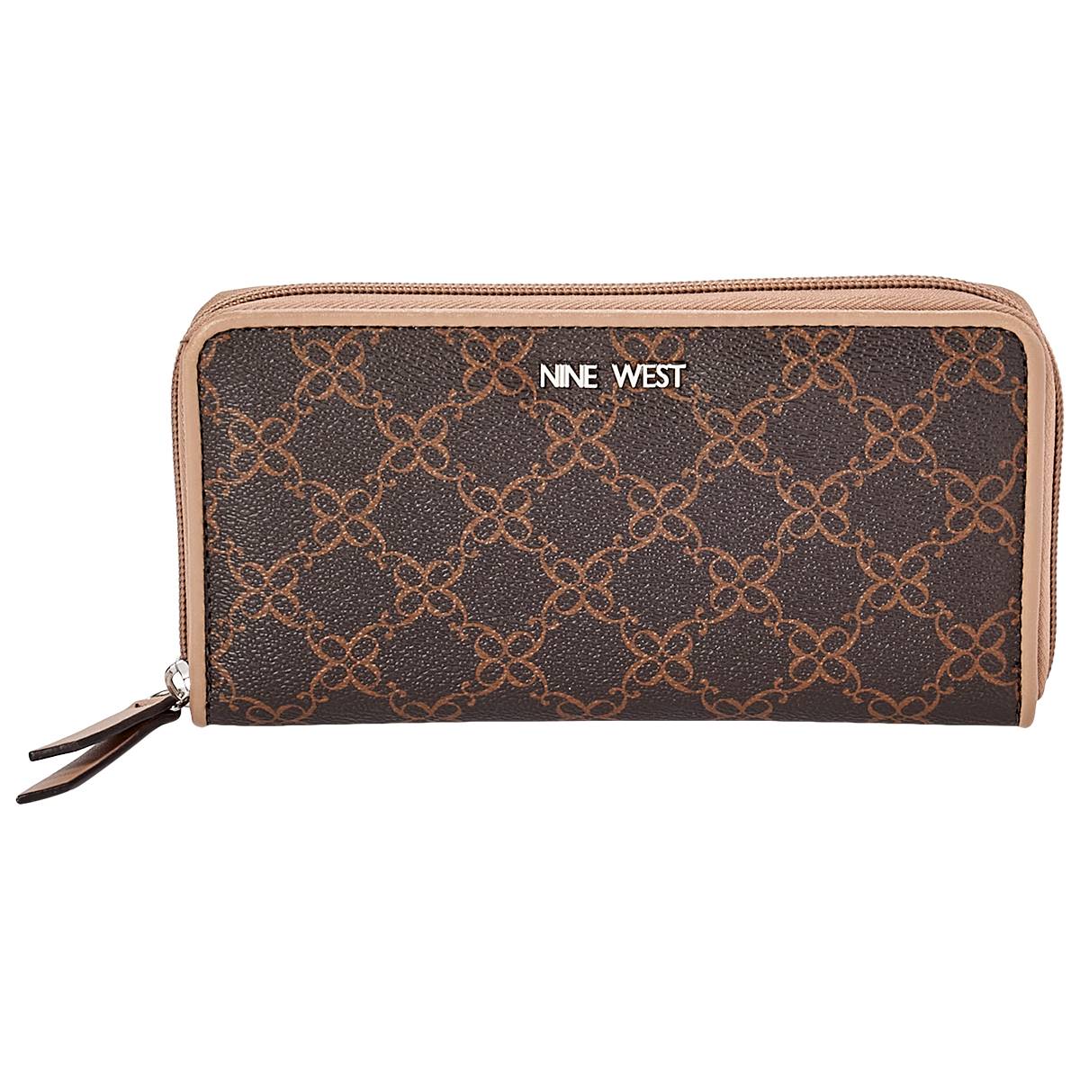 Womens Nine West Zuri Zip Around Logo Wallet