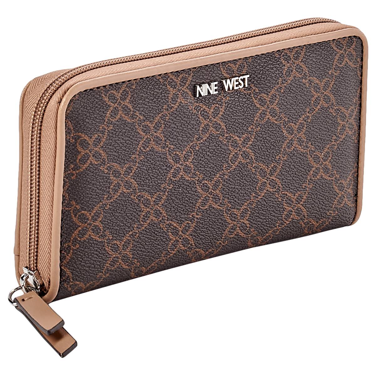 Womens Nine West Zuri Zip Around Logo Wallet