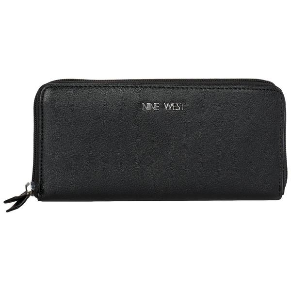 Womens Nine West Norah Solid Zip-Around Wallet