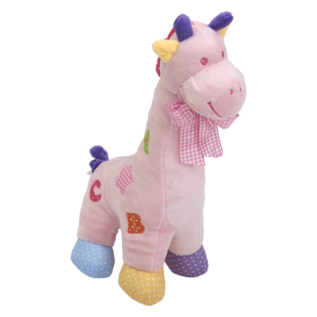 Linzy Toys 13.5in. Pink Giraffe Plush Rattle