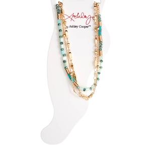 Ashley 3pc. Gold-Tone & Green Anklet Set