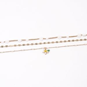 Ashley 3pc. Shiny Gold-Tone Floral Anklet Set with Flower Charm