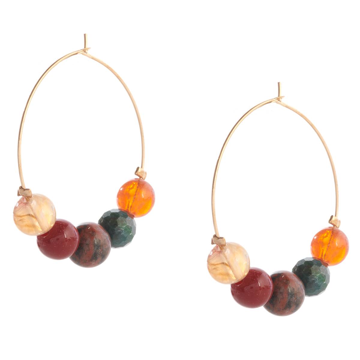 Ashley Cooper(tm) Metal Multi-Bead Hoop Earrings