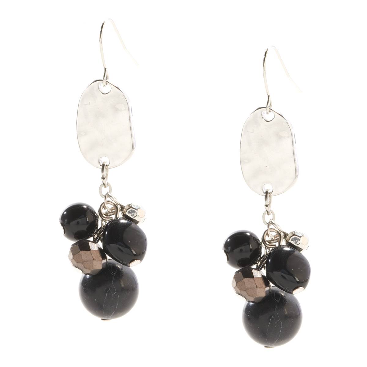 Ashley Cooper(tm) Silver-Tone & Black Cluster Double Drop Earrings