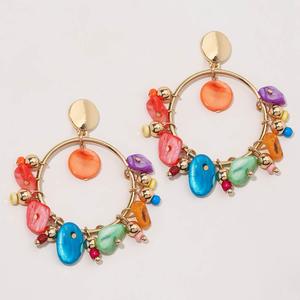 Ashley Cooper(tm) Gold-Tone Multi-Color Shell Chip Gold Earrings