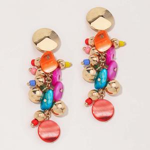 Ashley Cooper(tm) Gold-Tone Multi-Color Shell Chip Cluster Earrings