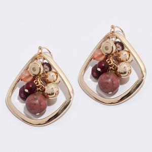 Ashley Cooper(tm) Gold-Tone Teardrop & Berry-Toned Beads Earrings