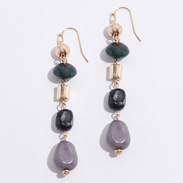 Ashley Cooper(tm) Gold-Tone Linear Earrings w/ Green Beads