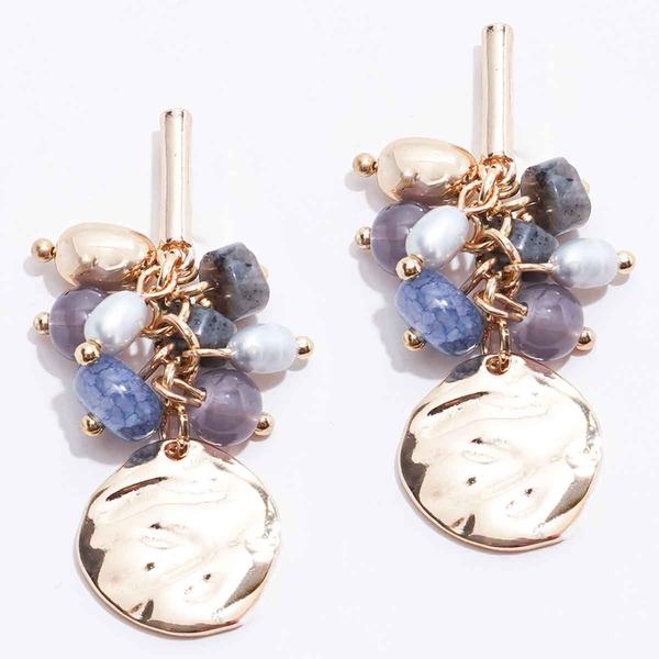 Ashley Cooper(tm) Gold-Tone Disks & Beaded Post Earrings