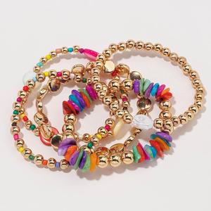 Ashley Cooper(tm) 5pc. Multi-Color Shell Chip Bead Stretch Bracelets
