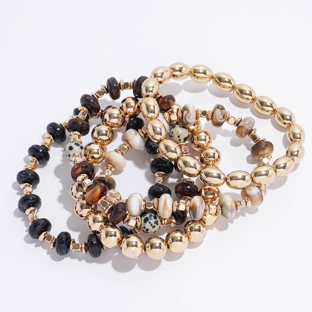 Ashley Cooper(tm) 5pc. Gold-Tone Brown Beaded Stretch Bracelet