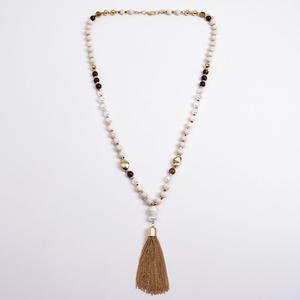 Ashley Cooper(tm) Bead/Stone/Chain Tassel Long Necklace