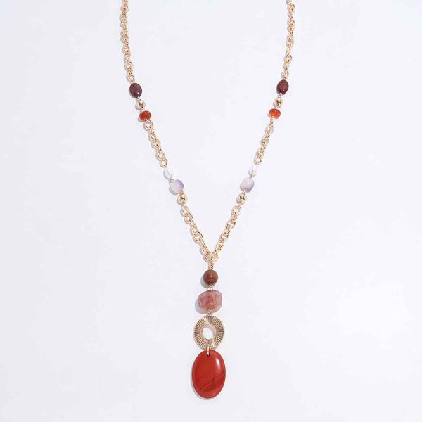 Ashley Cooper(tm) Multi Color Bead/Ring & Stone Drop Y-Necklace