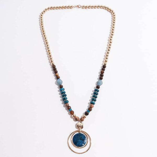Ashley Cooper(tm) Gold-Tone Beaded Long Necklace with Ring Pendant