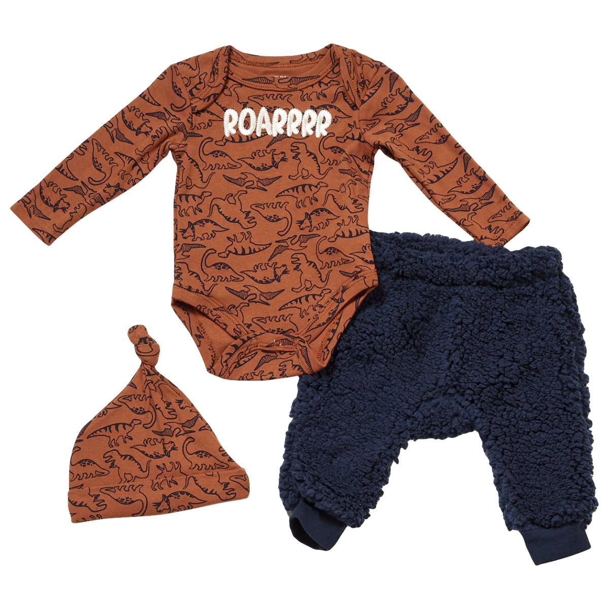 Baby Boy (NB-9M) Bloomin Baby Roar Bodysuit & Teddy Pants Set