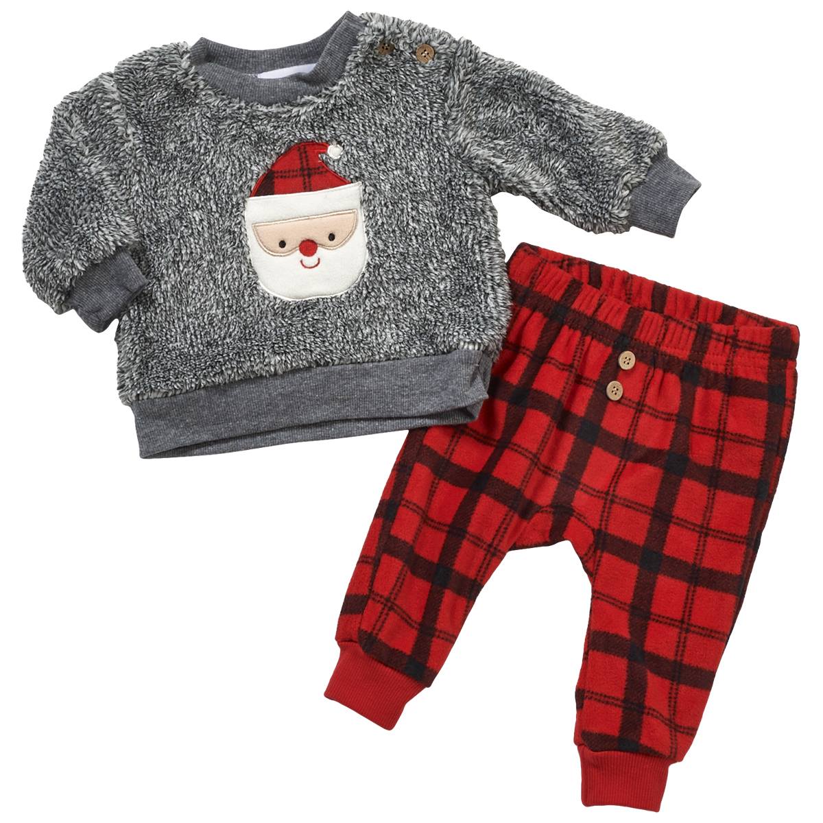 Toddler Boy Bloomin Baby Santa Pullover & Joggers Fleece Set