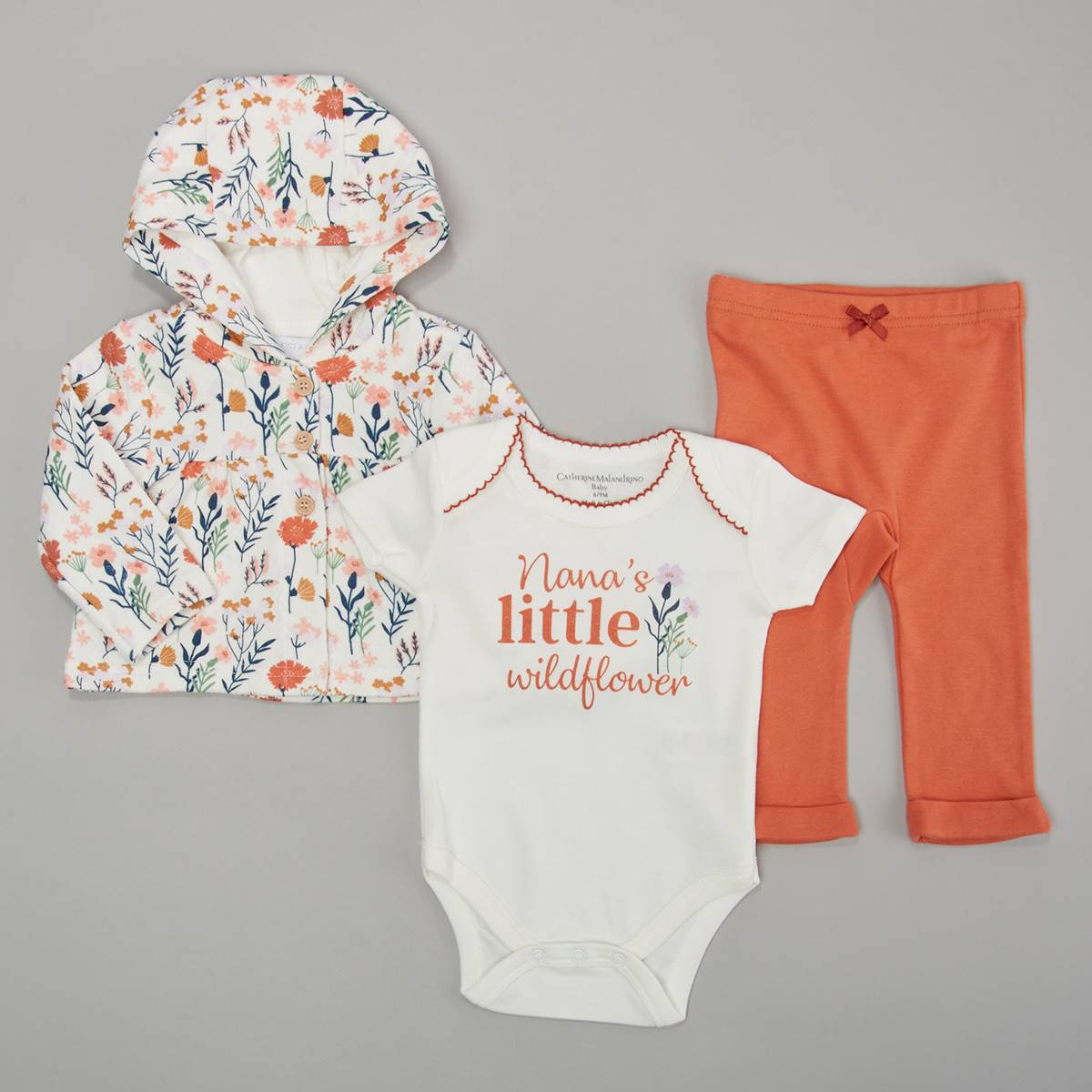 Baby Girl (NB-9M) Catherine Malandrino 3pc. Nana's Wildflower Set