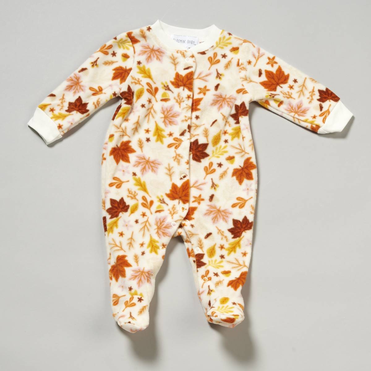 Baby Girl (NB-9M) Bloomin Baby Autumn Leaf Fleece Footie Pajamas