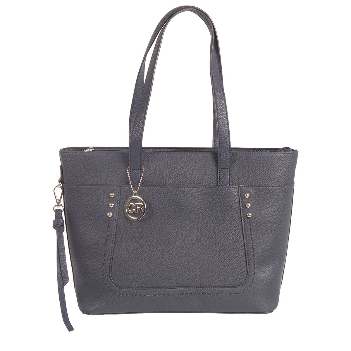 Club Rochelier Shoulder Tote With Nickel Stud Detail