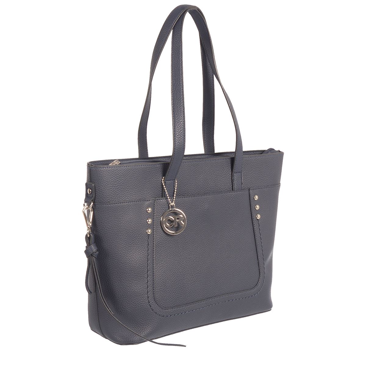 Club Rochelier Shoulder Tote With Nickel Stud Detail