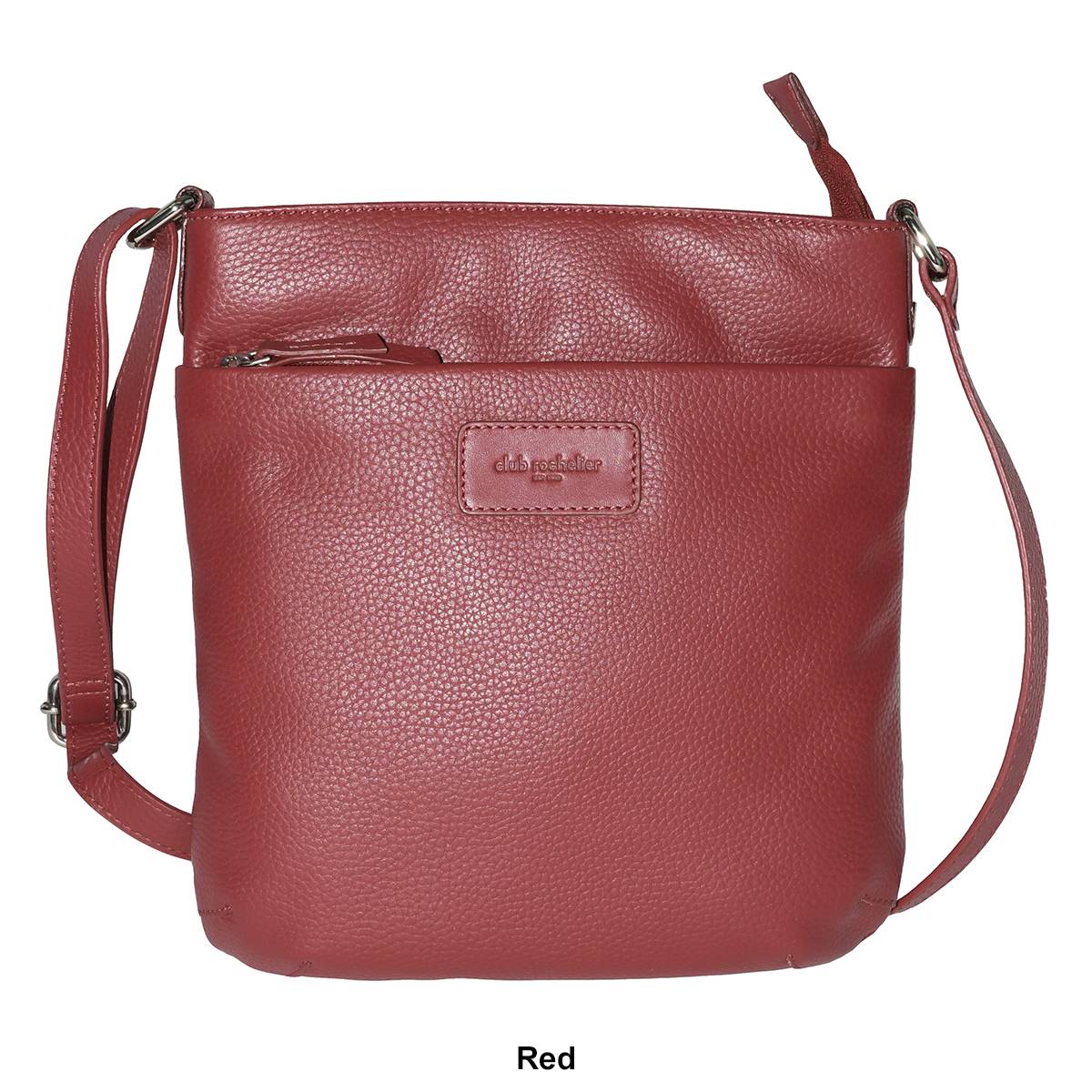 Club Rochelier Onyx Leather Top Zipper Crossbody