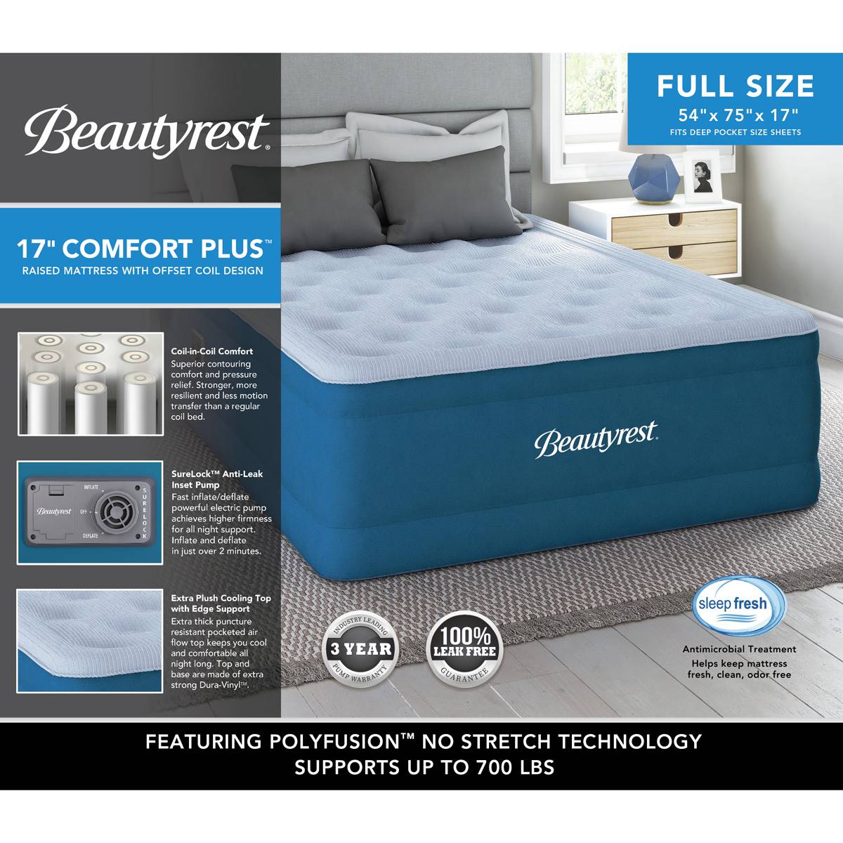 Beautyrest(R) Comfort Plus Air Bed Full Mattress