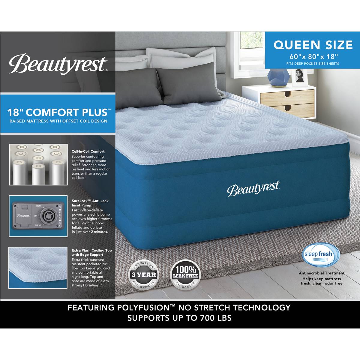Beautyrest(R) Comfort Plus Air Bed Queen Mattress