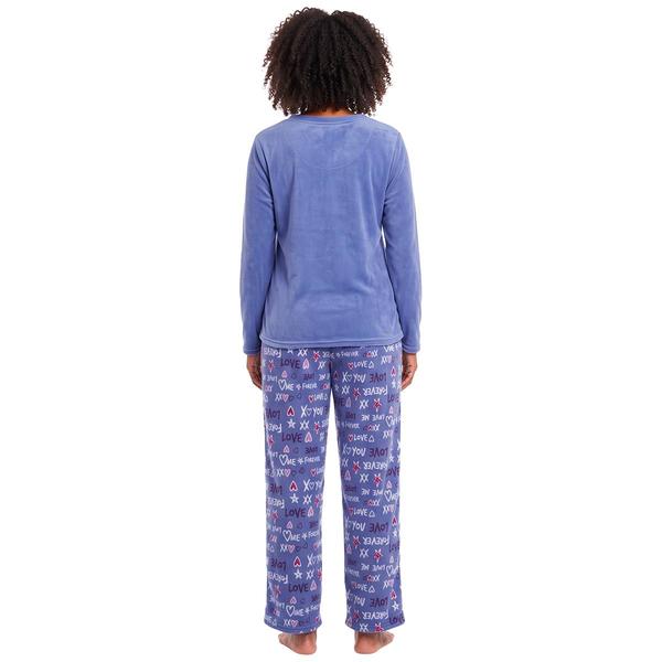 Womens Pink Laundry Long Sleeve Star Plush Folded Pajama Set alternate view