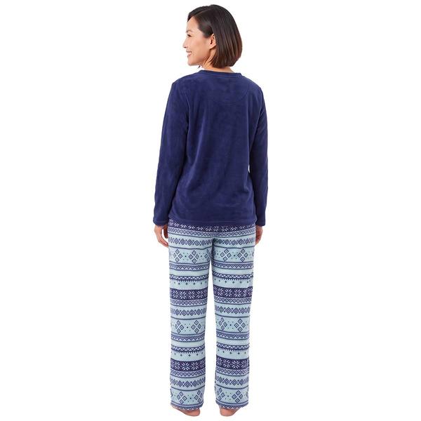Womens Pink Laundry Long Sleeve Fair isle Plush Folded Pajama Set alternate view