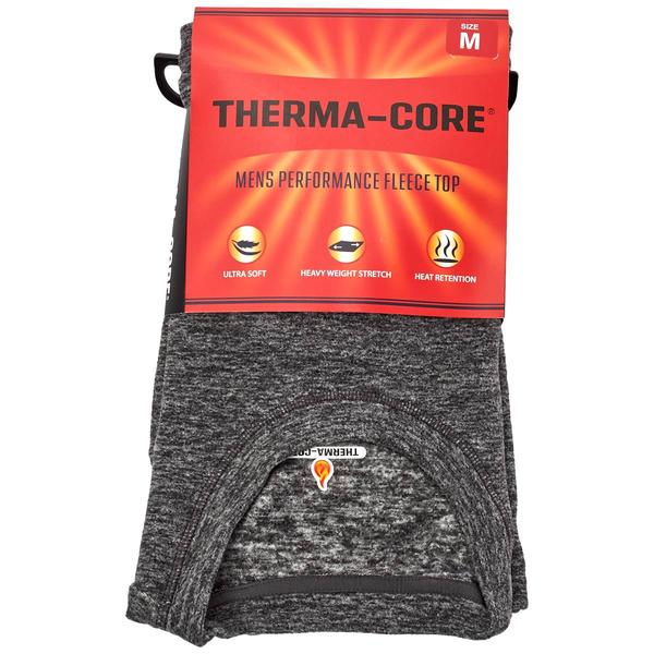 Mens Therma-Core(R) Performance Fleece Thermal Shirt - Heather Grey