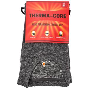Mens Therma-Core(R) Performance Fleece Thermal Shirt - Heather Grey
