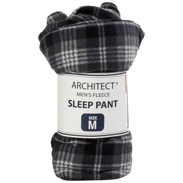 Mens Architect(R) Plaid Rolled Fleece Sleep Pants - Black/White alternate view