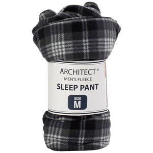 Mens Architect(R) Plaid Rolled Fleece Sleep Pants - Black/White alternate view