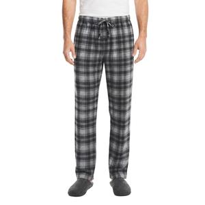 Mens Architect(R) Plaid Rolled Fleece Sleep Pants - Black/White