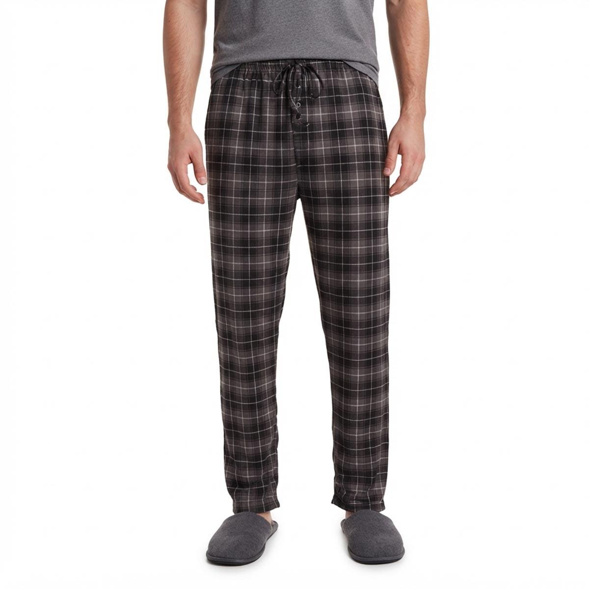 Mens Preswick & Moore(R) Plaid Pajama Pants - Black