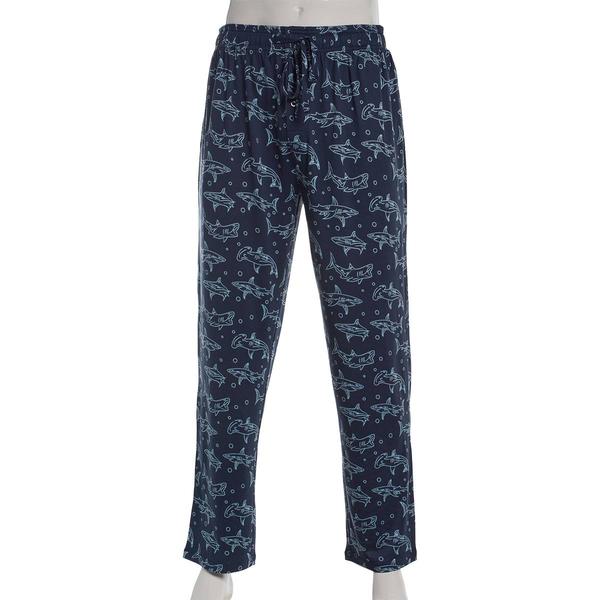 Mens Preswick & Moore(R) Outline Sharks Drawstring Pajama Pants alternate view